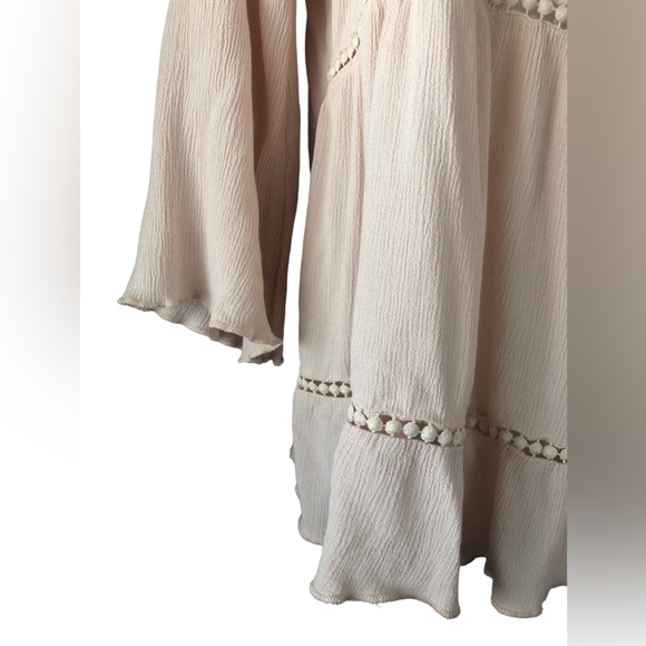 BLOUSE - Women's Wet Seal Baby Pink Cold Shoulder Peasant Style Shirt. Size XL - Picture 8 of 12